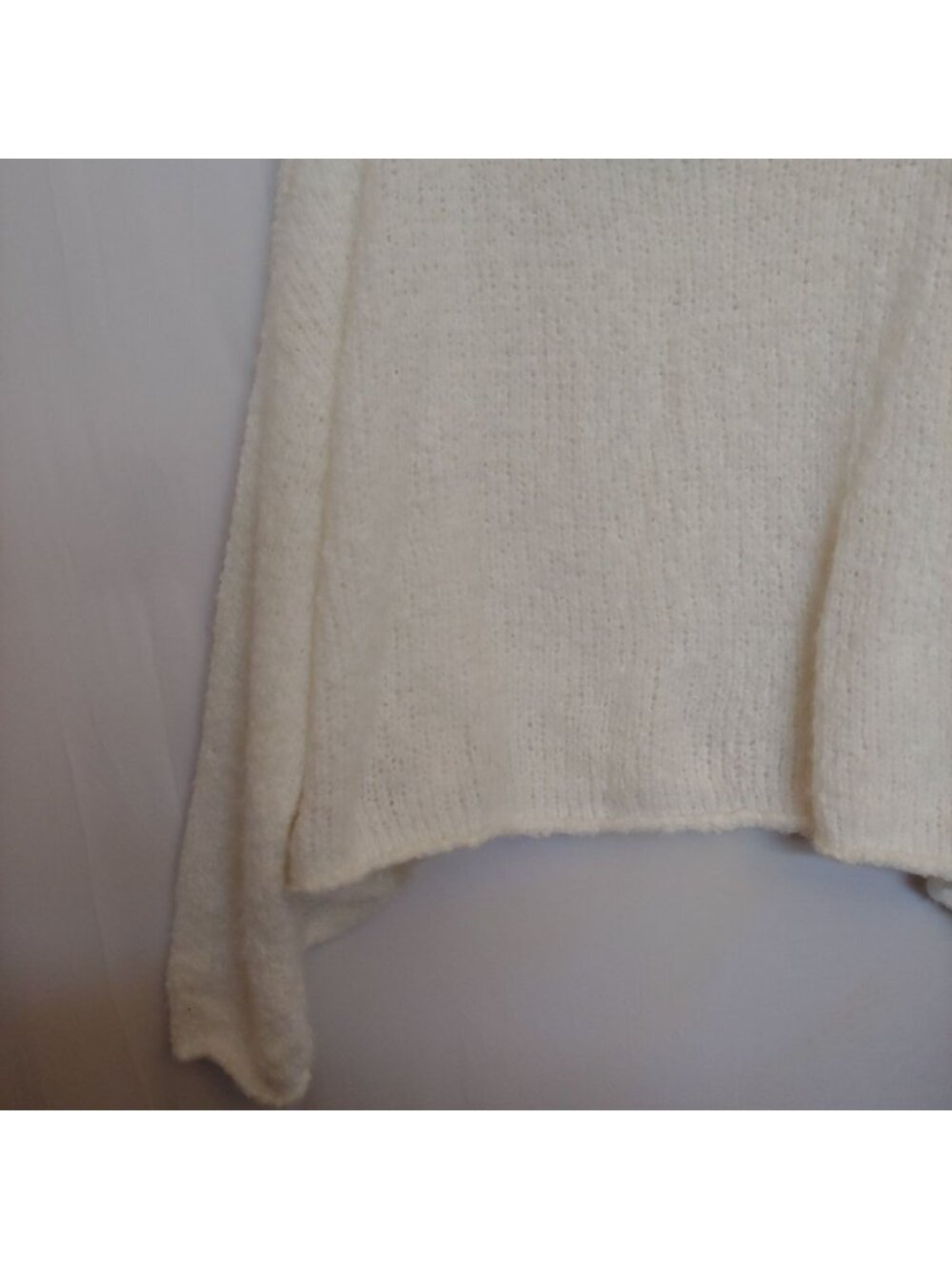 Free People Sweater Fluffy Chunky Knit Cropped Turtleneck Ivory Après Ski SP - Picture 8 of 14